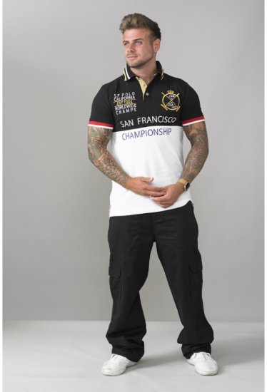 D555 Ernest Polo Black & White - Pólos - Pólos Tamanhos Grandes Homem