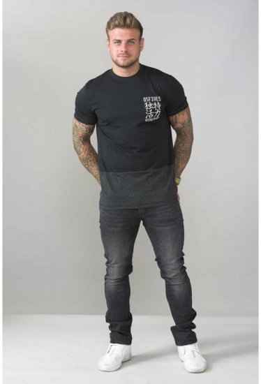 D555 Emerson T-shirt Black & Charcoal - T-shirts - T-shirts Homem Tamanhos Grandes
