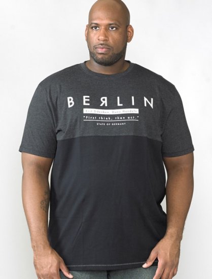 D555 Hamish T-shirt Charcoal & Black - T-shirts - T-shirts Homem Tamanhos Grandes