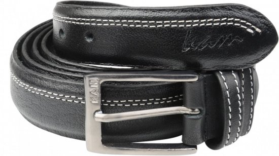 Kam Jeans 916 Leather Belt Black, 4cm - Cintos - Cintos Masculinos Tamanhos Grandes