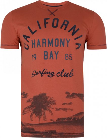 Kam Jeans 5207 Harmony Bay T-shirt Red - T-shirts - T-shirts Homem Tamanhos Grandes