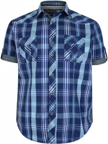 Kam Jeans 6148 Short Sleeve Shirt Navy - Camisas - Camisas Homem Tamanhos Grandes