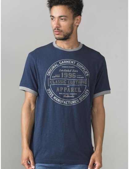 D555 Wilfred T-shirt Navy - T-shirts - T-shirts Homem Tamanhos Grandes