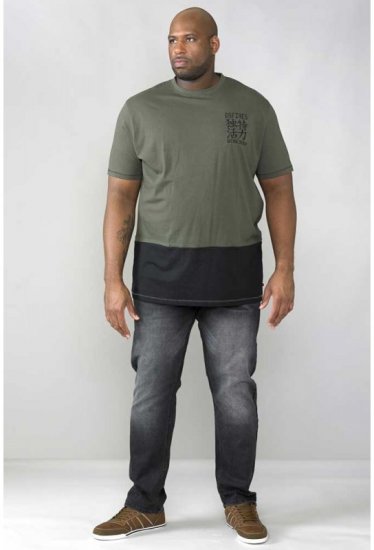 D555 Emerson T-shirt Khaki & Black - T-shirts - T-shirts Homem Tamanhos Grandes