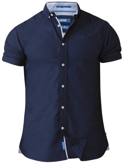 D555 Norman Short Sleeve Oxford Shirt Navy - Camisas - Camisas Homem Tamanhos Grandes