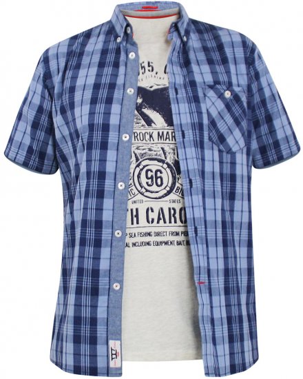 D555 Genoa Short Sleeve Shirt & T-shirt Combo - Camisas - Camisas Homem Tamanhos Grandes