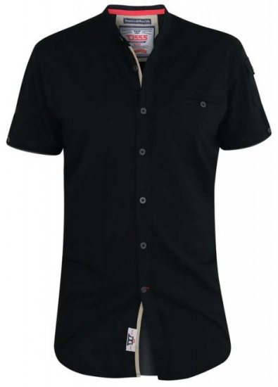 D555 Archer Collarless Shirt Black - Camisas - Camisas Homem Tamanhos Grandes