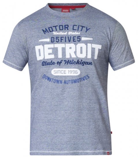 D555 Darcy Embroidered T-shirt Blue - T-shirts - T-shirts Homem Tamanhos Grandes