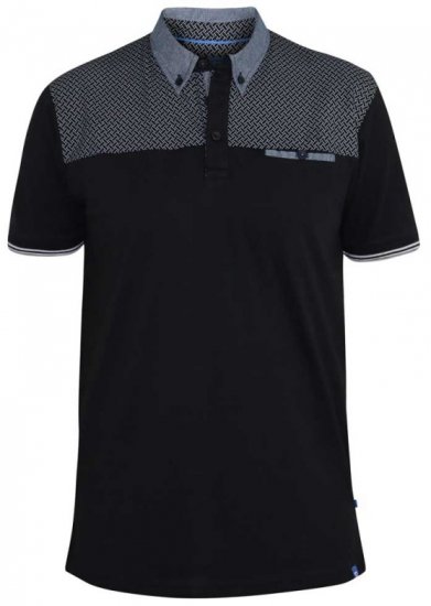 D555 Brent Polo Black - Pólos - Pólos Tamanhos Grandes Homem