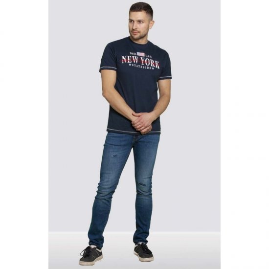 D555 Thornton Embroidery T-shirt Navy - T-shirts - T-shirts Homem Tamanhos Grandes