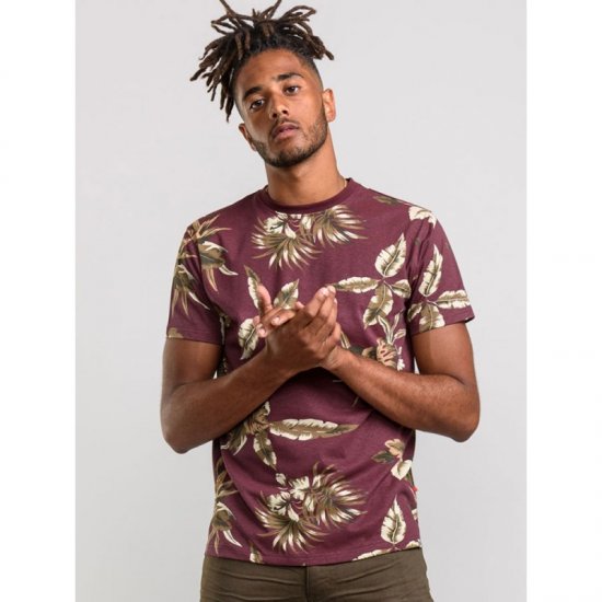 D555 Baxter T-shirt Wine-red - T-shirts - T-shirts Homem Tamanhos Grandes