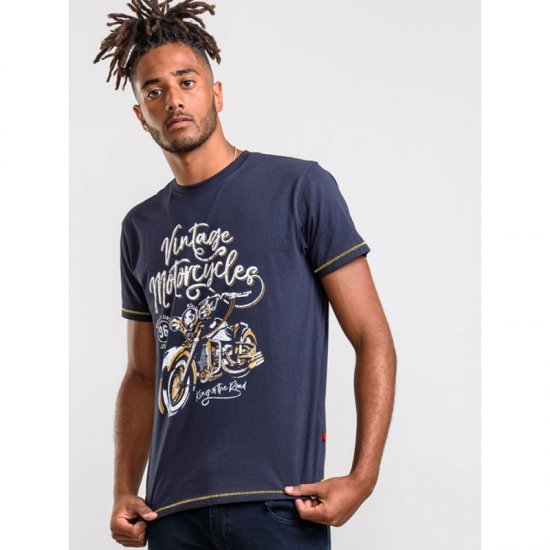 D555 Slater T-shirt Navy - T-shirts - T-shirts Homem Tamanhos Grandes
