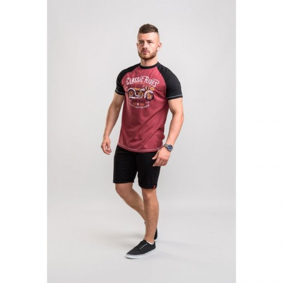 D555 Evans T-shirt Burgundy - T-shirts - T-shirts Homem Tamanhos Grandes