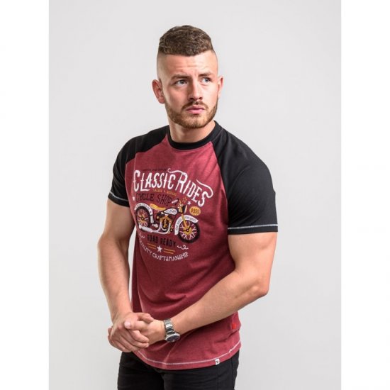 D555 Evans T-shirt Burgundy - T-shirts - T-shirts Homem Tamanhos Grandes