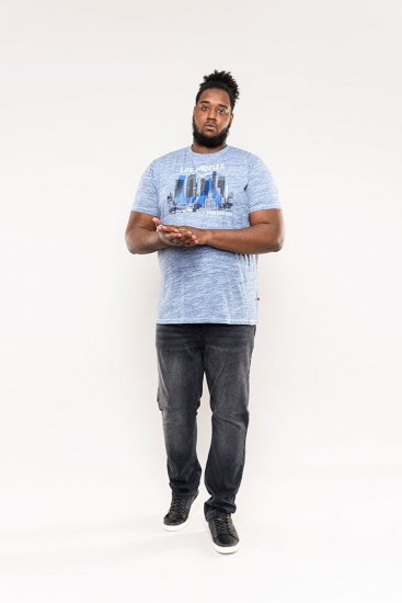 D555 Hobart LA Printed T-Shirt Blue - T-shirts - T-shirts Homem Tamanhos Grandes