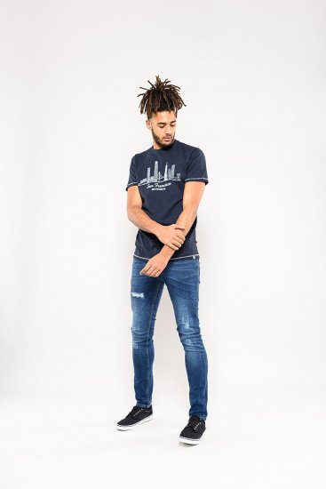 D555 Randwick San Francisco Printed T-Shirt Navy - T-shirts - T-shirts Homem Tamanhos Grandes