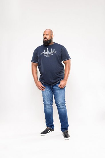 D555 Randwick San Francisco Printed T-Shirt Navy - T-shirts - T-shirts Homem Tamanhos Grandes