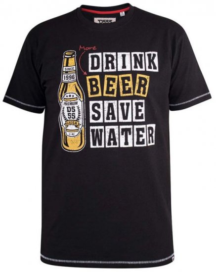 D555 Salford Save Water Drink Beer T-shirt Black - T-shirts - T-shirts Homem Tamanhos Grandes