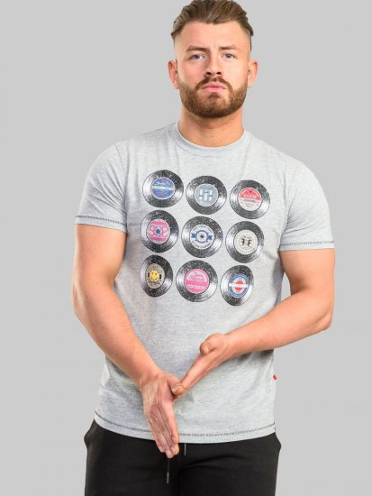 D555 Hexworth Vinyl Records Printed T-Shirt - T-shirts - T-shirts Homem Tamanhos Grandes