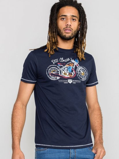 D555 DENTON Motorbike Printed T-Shirt - T-shirts - T-shirts Homem Tamanhos Grandes