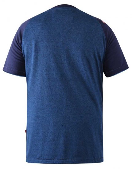D555 Porter Raglan Sleeve Printed T-Shirt Blue - T-shirts - T-shirts Homem Tamanhos Grandes