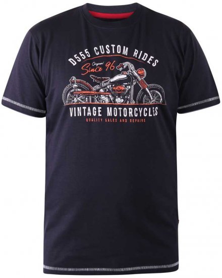 D555 CHESHUNT Vintage Motorcycle T-Shirt - T-shirts - T-shirts Homem Tamanhos Grandes