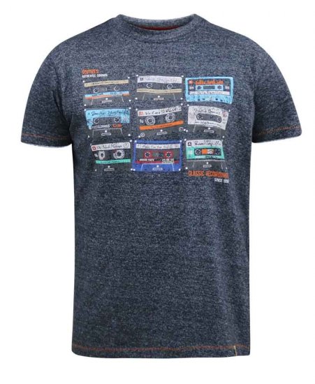 D555 Apsey Multi Cassette Tape Printed T-Shirt - T-shirts - T-shirts Homem Tamanhos Grandes