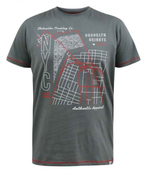 D555 Cobbler Nyc Birdseye Map Printed T-Shirt - T-shirts - T-shirts Homem Tamanhos Grandes