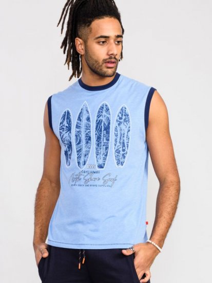 D555 Bretton Surf Board Printed Sleeveless T-Shirt - T-shirts - T-shirts Homem Tamanhos Grandes