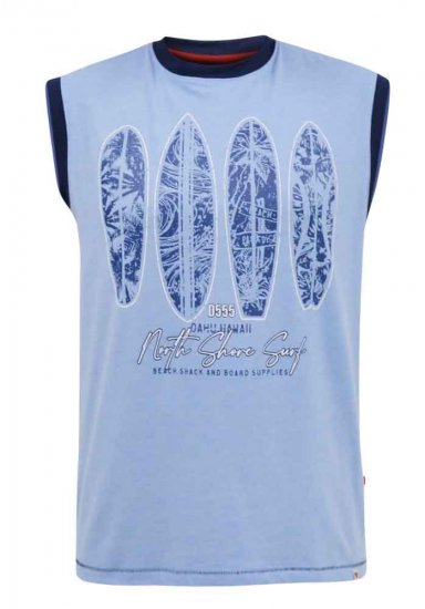 D555 Bretton Surf Board Printed Sleeveless T-Shirt - T-shirts - T-shirts Homem Tamanhos Grandes