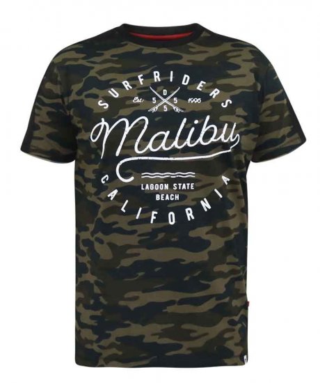 D555 Sullivan Ao Camo T-Shirt With Chest Print - T-shirts - T-shirts Homem Tamanhos Grandes