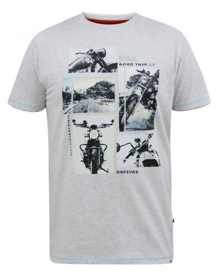 D555 Trafford Bike Photo Printed T-Shirt White - T-shirts - T-shirts Homem Tamanhos Grandes