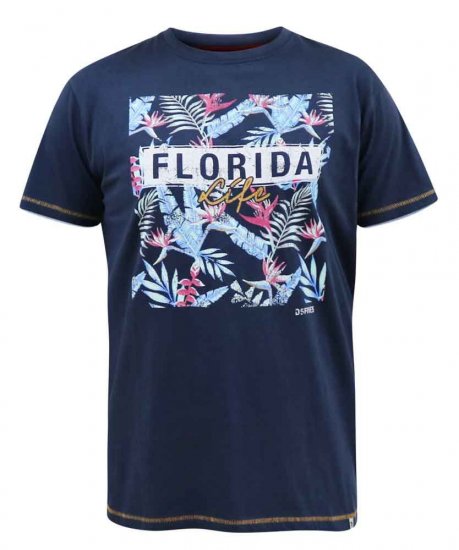 D555 Prestwick Florida Floral Printed T-Shirt - T-shirts - T-shirts Homem Tamanhos Grandes