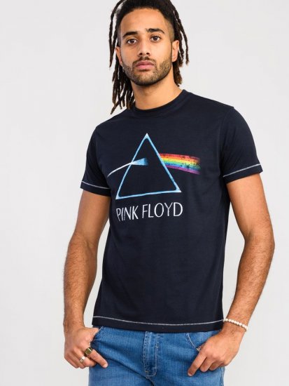 D555 Eclipse Official Pink Floyd Printed Crew Neck T-Shirt - T-shirts - T-shirts Homem Tamanhos Grandes