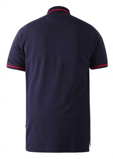 D555 Sloane Polo Shirt With Chest Embroidery Navy - Pólos - Pólos Tamanhos Grandes Homem
