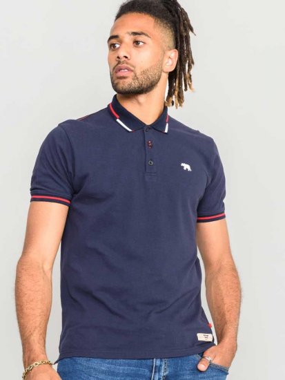 D555 Sloane Polo Shirt With Chest Embroidery Navy - Pólos - Pólos Tamanhos Grandes Homem