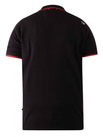 D555 Canning Chest Embroidery Polo Shirt Black - Pólos - Pólos Tamanhos Grandes Homem