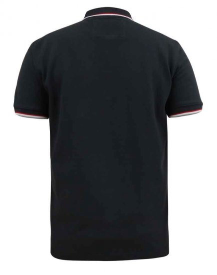 D555 Kirby Birdseye Pique Polo Black - Pólos - Pólos Tamanhos Grandes Homem