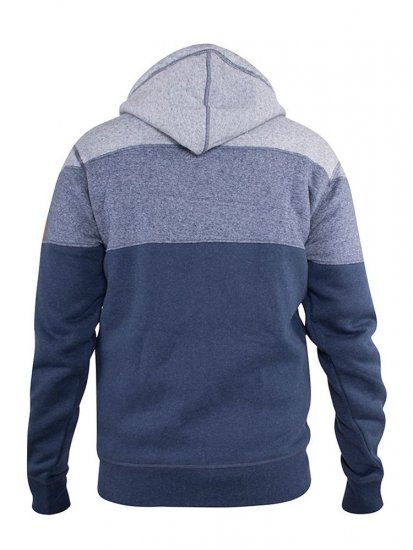 D555 Columbus Cut And Sew Panelled Zip Through Hoody Blue - Sweatshirts & hoodies - Sweatshirt & Camisolas com Capuz tamanhos grandes