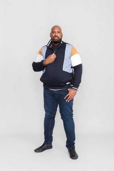 D555 Kenington Cut And Sew Half Zipper Sweatshirt - Sweatshirts & hoodies - Sweatshirt & Camisolas com Capuz tamanhos grandes