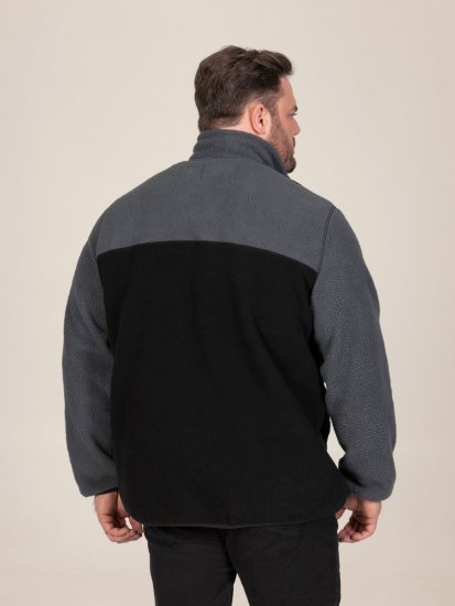 D555 Daly Quarter Zip Fleece Sweatshirt Preto/Cinzento - Sweatshirts & hoodies - Sweatshirt & Camisolas com Capuz tamanhos grandes