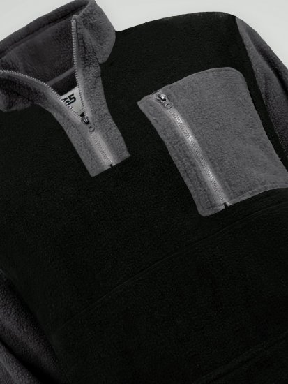 D555 Daly Quarter Zip Fleece Sweatshirt Preto/Cinzento - Sweatshirts & hoodies - Sweatshirt & Camisolas com Capuz tamanhos grandes
