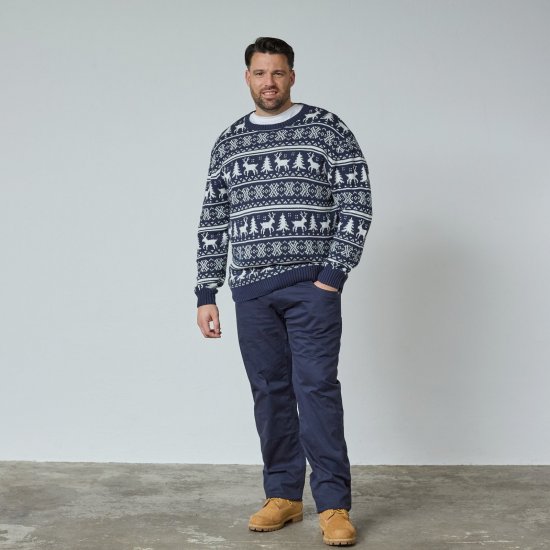 North Latitude 63144 Fjell Reindeer Knit Azul-marinho - Sweatshirts & hoodies - Sweatshirt & Camisolas com Capuz tamanhos grandes
