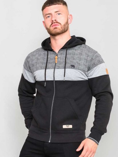 D555 Kipling Full Zip Hoodie Black - Sweatshirts & hoodies - Sweatshirt & Camisolas com Capuz tamanhos grandes
