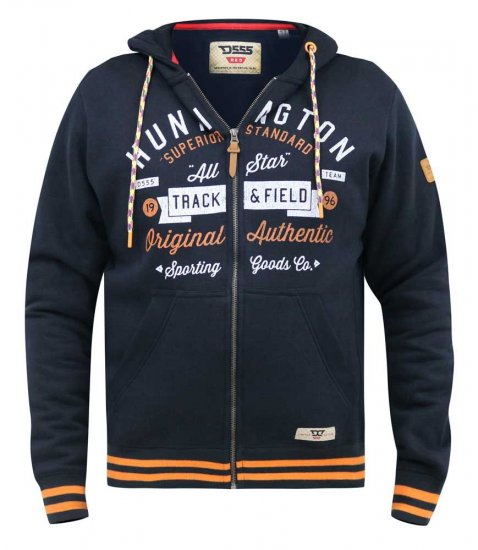 D555 Flanders Full Zip Hoody With Chest Print - Sweatshirts & hoodies - Sweatshirt & Camisolas com Capuz tamanhos grandes