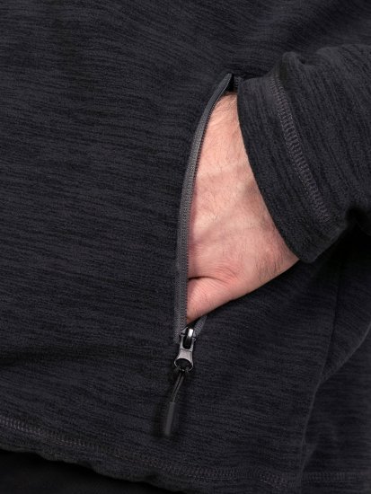 D555 Damien Micro Fleece Zip Through Hoody Preto/Cinzento - Sweatshirts & hoodies - Sweatshirt & Camisolas com Capuz tamanhos grandes