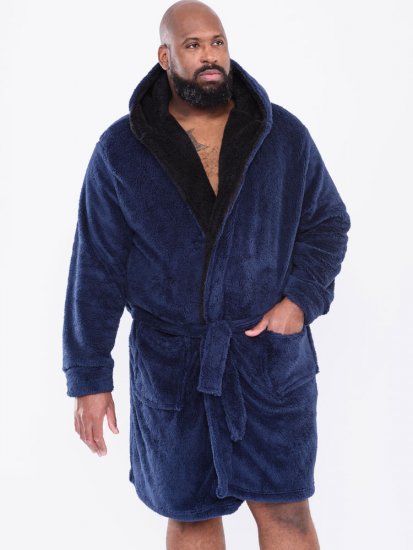 D555 Newquay Bathrobe Navy - Roupa Interior & natação - Roupa interior Homem Tamanhos Grandes