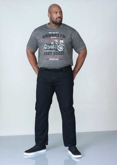 Duke Balfour Relaxed Comfort Fit Stretch Jeans With Elasticated Waist Black - Jeans & calças - Jeans & Calças Tamanhos Grandes Homem