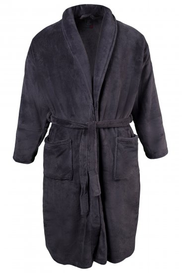 JP1880 Bathrobe with Spacious Patch Pockets Grey - Roupa Interior & natação - Roupa interior Homem Tamanhos Grandes