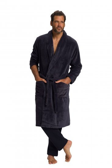 JP1880 Bathrobe with Spacious Patch Pockets Grey - Roupa Interior & natação - Roupa interior Homem Tamanhos Grandes